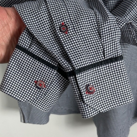 7 Downie St Mens Button Down Collared Shirt Mens Sz 3 or Small Blue Long Sleeve - Picture 3 of 15